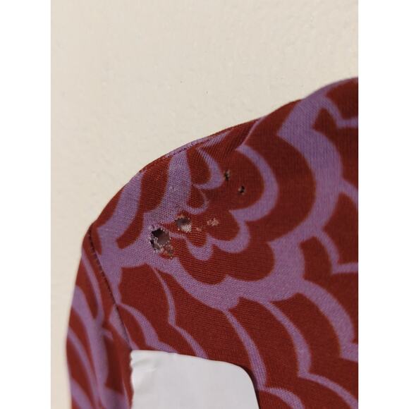 RTR A.L.C James Red Pink Print Turtleneck Long Sleeve Top Size Large pullover - Picture 11 of 11